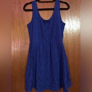 Metaphor Blue lace A line mini dress Medium